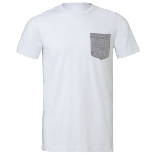 Bella Canvas Unisex Jersey Short Sleeve Pocket T-Shirt White/Athletic Heather